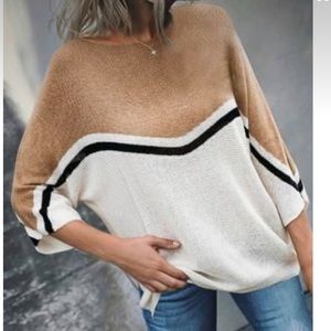 NWT Boho chic Color Block knit sweater